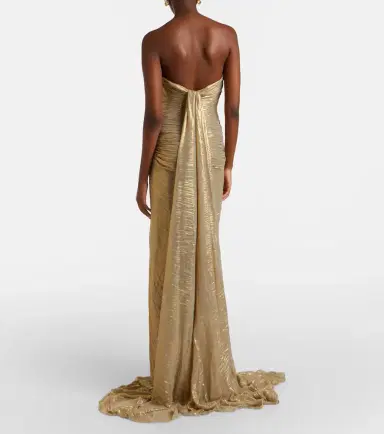 Marmar Halim Caped pleated bustier gown | Thumbnail 3 Marmar Halim Caped pleated bustier gown | Thumbnail 3