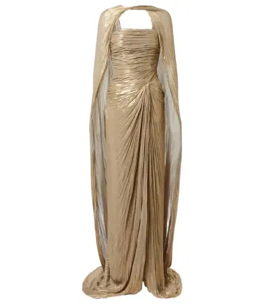 Marmar Halim Caped pleated bustier gown | Thumbnail 1 Marmar Halim Caped pleated bustier gown | Thumbnail 1