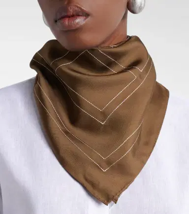 Toteme Embroidered monogram silk scarf | Thumbnail 4