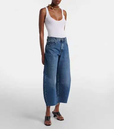 Frame Bubble Crop barrel-leg jeans | Thumbnail 7
