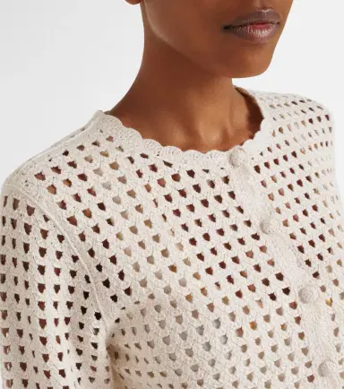 Frame Postcard crochet cotton cardigan | Thumbnail 3