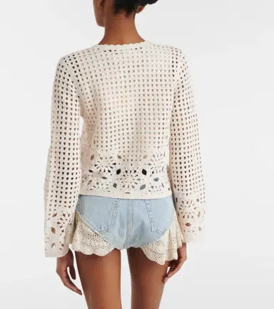 Frame Postcard crochet cotton cardigan | Thumbnail 5