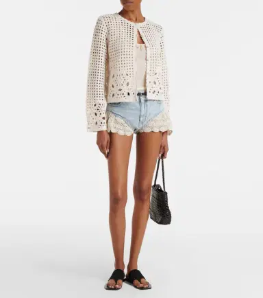 Frame Postcard crochet cotton cardigan | Thumbnail 6