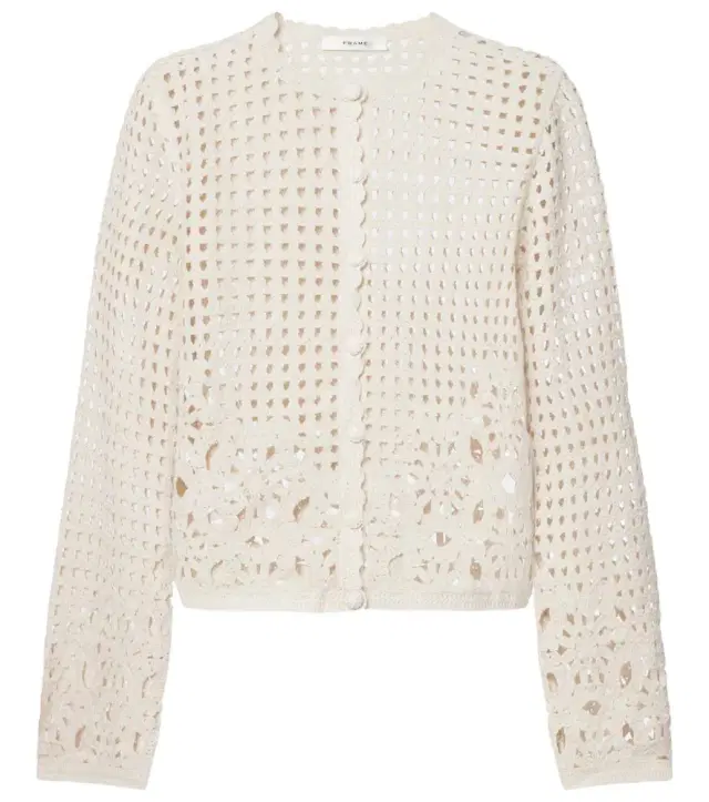 Frame Postcard crochet cotton cardigan