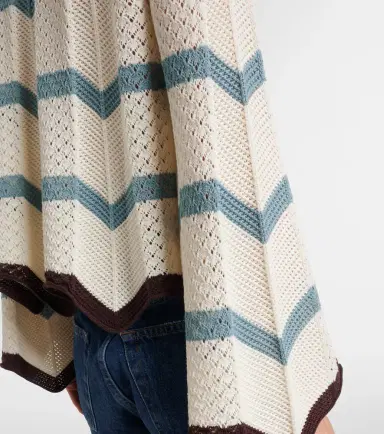 La DoubleJ Chevron crochet cropped cotton sweater | Thumbnail 2