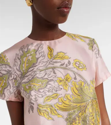 La DoubleJ Swing feather-trimmed floral silk twill minidress | Thumbnail 4 La DoubleJ Swing feather-trimmed floral silk twill minidress | Thumbnail 4