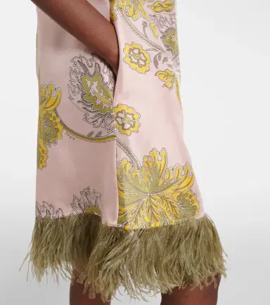 La DoubleJ Swing feather-trimmed floral silk twill minidress | Thumbnail 5 La DoubleJ Swing feather-trimmed floral silk twill minidress | Thumbnail 5