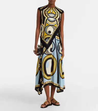 La DoubleJ Scarf fringed printed silk voile top | Thumbnail 3