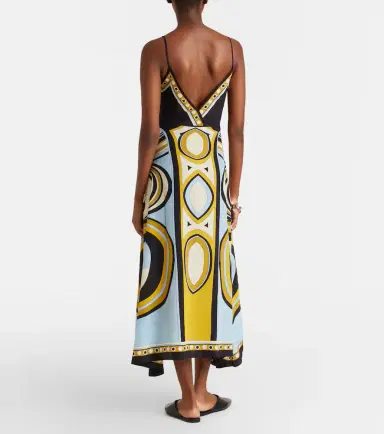 La DoubleJ Turn Around silk crêpe de chine midi dress | Thumbnail 4
