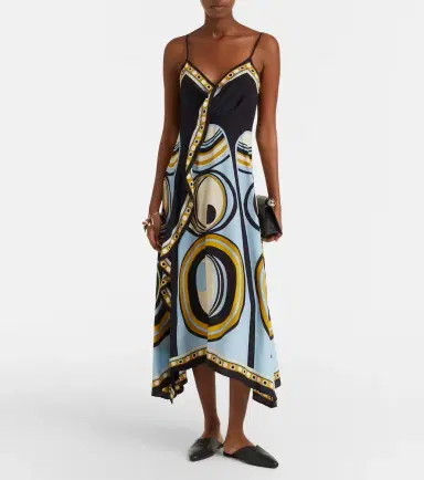 La DoubleJ Turn Around silk crêpe de chine midi dress | Thumbnail 5