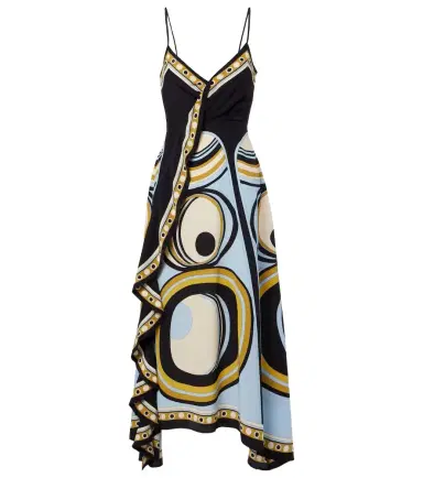 La DoubleJ Turn Around silk crêpe de chine midi dress | Thumbnail 1