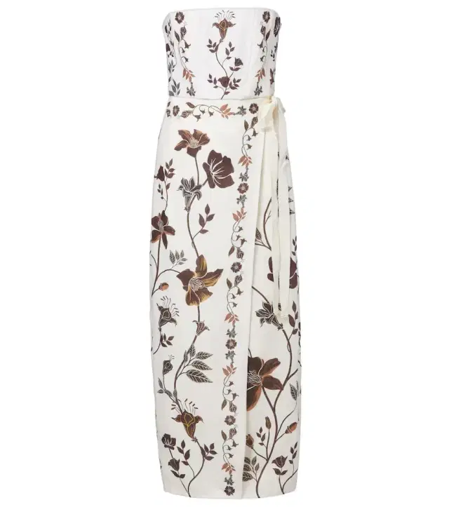 Agua by Agua Bendita Cinefila floral linen bustier dress