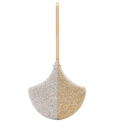 BVLGARI Ginkgo crystal-embellished suede clutch | Thumbnail 1