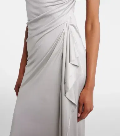 Versace Medusa draped jersey cocktail dress | Thumbnail 2 Versace Medusa draped jersey cocktail dress | Thumbnail 2