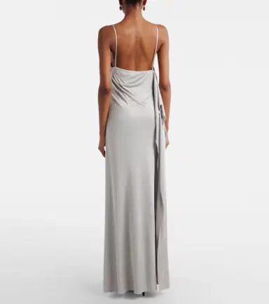 Versace Medusa draped jersey cocktail dress | Thumbnail 3 Versace Medusa draped jersey cocktail dress | Thumbnail 3