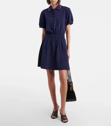 Versace Greca cotton piqué polo dress | Thumbnail 3 Versace Greca cotton piqué polo dress | Thumbnail 3