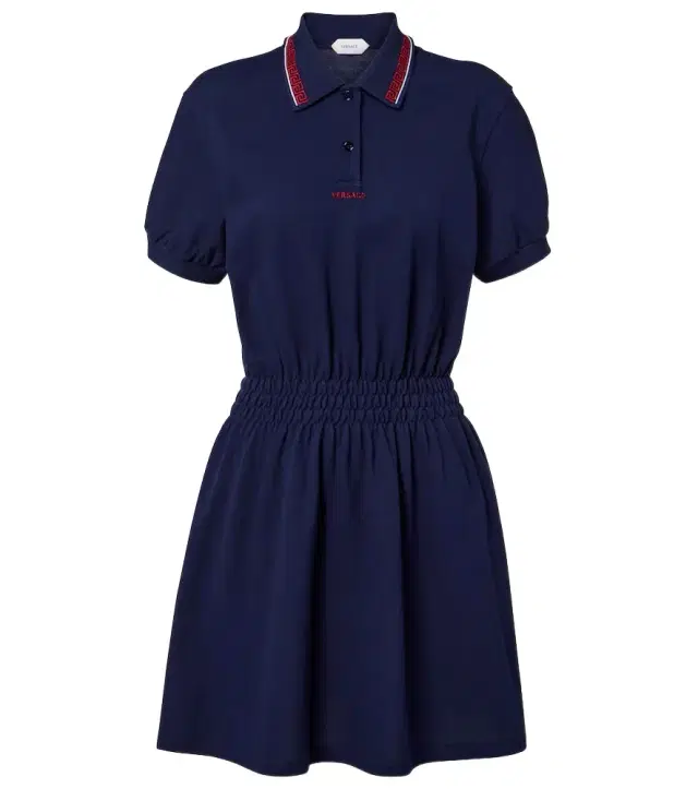 Versace Greca cotton piqué polo dress