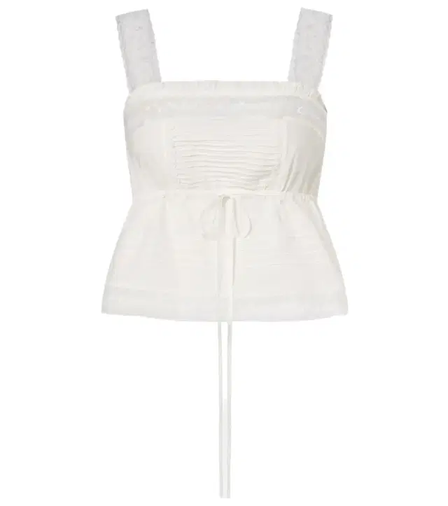 Ganni Lace-trimmed ruffled cotton crop top
