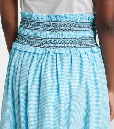 Ganni Embroidered gingham cotton poplin maxi skirt | Thumbnail 4