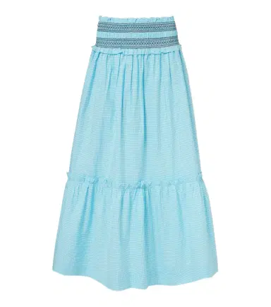 Ganni Embroidered gingham cotton poplin maxi skirt | Thumbnail 1