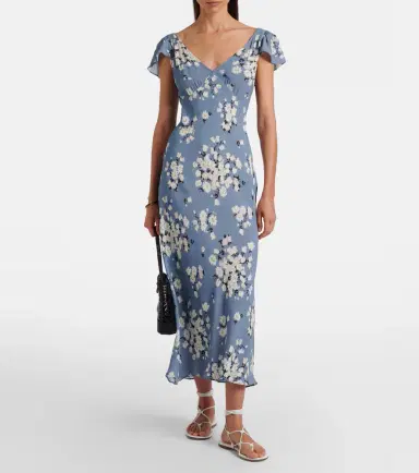 Rixo Cathy floral crêpe midi dress | Thumbnail 5 Rixo Cathy floral crêpe midi dress | Thumbnail 5