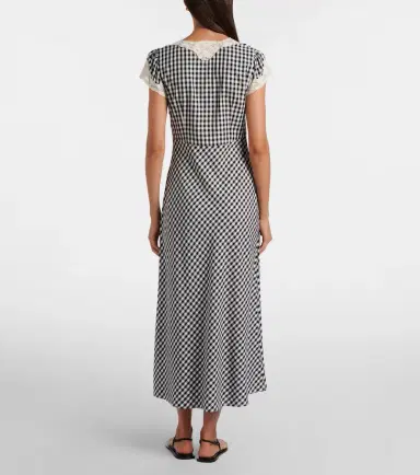 Rixo Amari lace-trimmed checked midi dress | Thumbnail 5 Rixo Amari lace-trimmed checked midi dress | Thumbnail 5