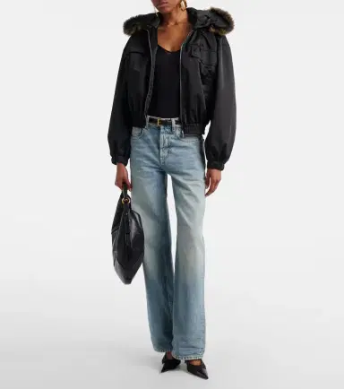 Saint Laurent Ribbed-knit silk top | Thumbnail 3