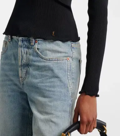 Saint Laurent Ribbed-knit silk top | Thumbnail 4