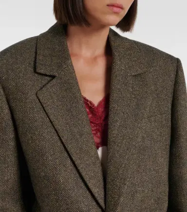 Saint Laurent Herringbone wool-blend blazer | Thumbnail 2 Saint Laurent Herringbone wool-blend blazer | Thumbnail 2
