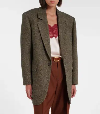 Saint Laurent Herringbone wool-blend blazer | Thumbnail 3 Saint Laurent Herringbone wool-blend blazer | Thumbnail 3