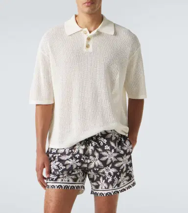 Commas Open-knit cotton-blend polo sweater | Thumbnail 5