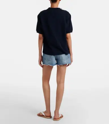 Miu Miu Frayed denim shorts | Thumbnail 2 Miu Miu Frayed denim shorts | Thumbnail 2