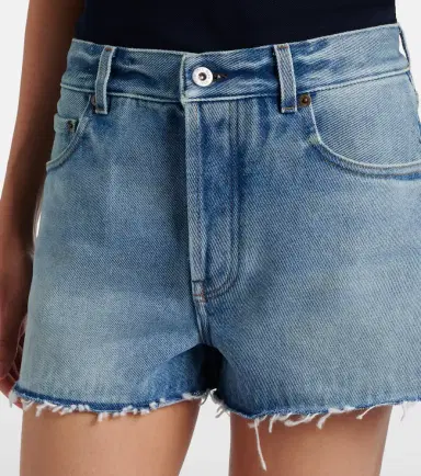 Miu Miu Frayed denim shorts | Thumbnail 3 Miu Miu Frayed denim shorts | Thumbnail 3