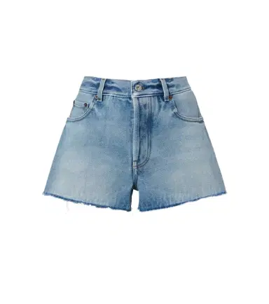 Miu Miu Frayed denim shorts | Thumbnail 1 Miu Miu Frayed denim shorts | Thumbnail 1