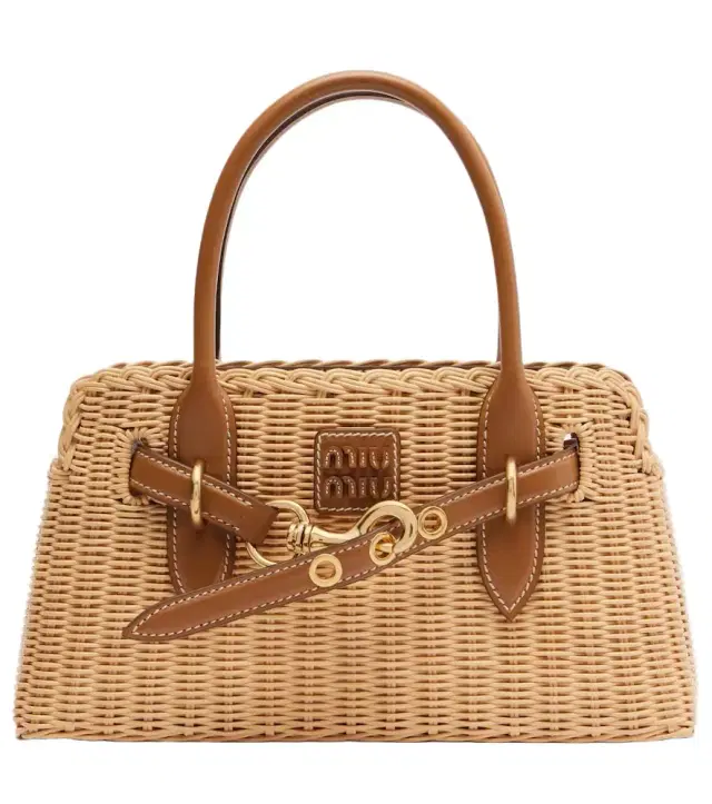 Miu Miu Aventure wicker top-handle bag