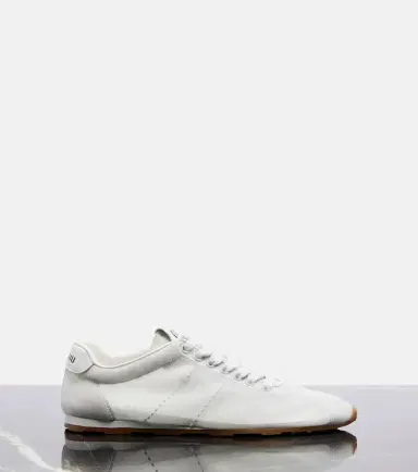 Miu Miu Plume leather-trimmed sneakers | Thumbnail 2