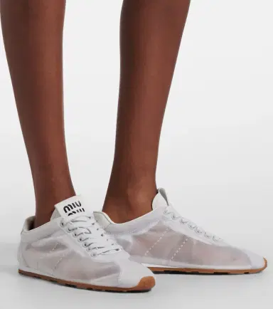 Miu Miu Plume leather-trimmed sneakers | Thumbnail 5