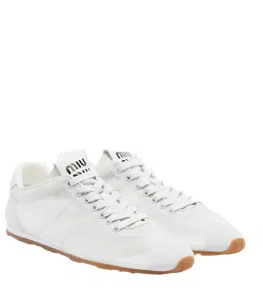 Miu Miu Plume leather-trimmed sneakers | Thumbnail 1