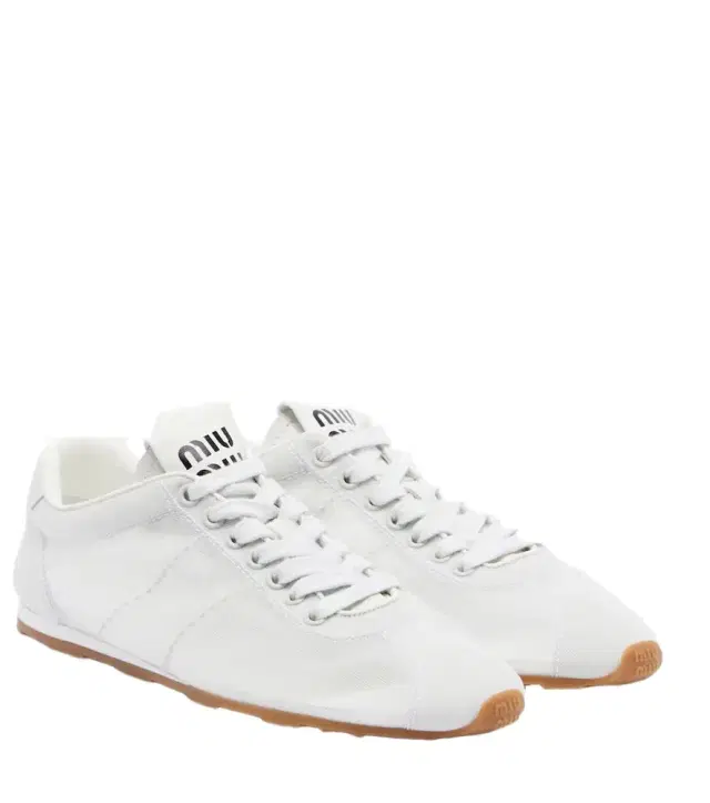 Miu Miu Plume leather-trimmed sneakers