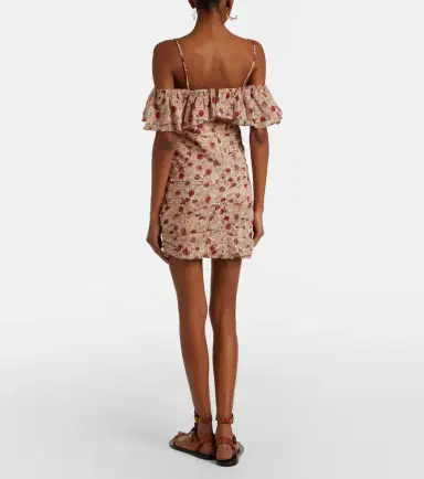Marant Étoile Davilia off-shoulder ruched cotton minidress | Thumbnail 4