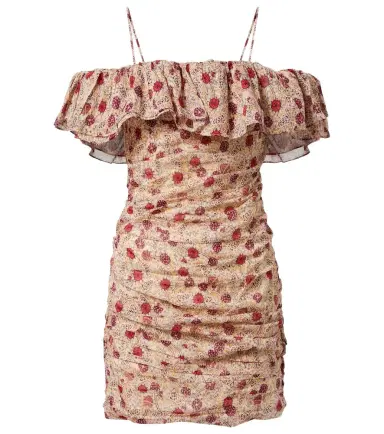 Marant Étoile Davilia off-shoulder ruched cotton minidress | Thumbnail 1