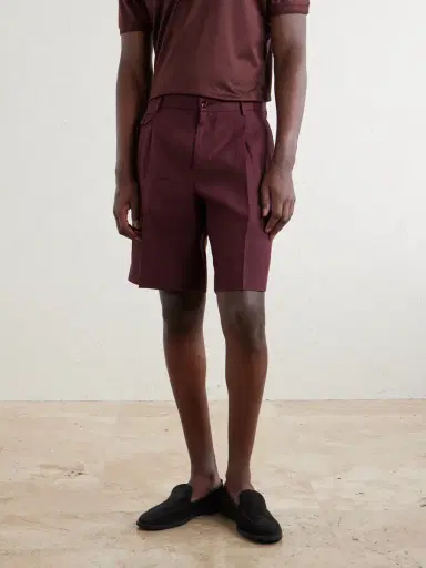 Dolce & Gabbana Maiolica Corallo Straight-Leg Pleated Linen Shorts - Men | Thumbnail 3 Dolce & Gabbana Maiolica Corallo Straight-Leg Pleated Linen Shorts - Men | Thumbnail 3