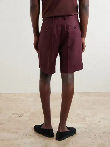 Dolce & Gabbana Maiolica Corallo Straight-Leg Pleated Linen Shorts - Men | Thumbnail 4 Dolce & Gabbana Maiolica Corallo Straight-Leg Pleated Linen Shorts - Men | Thumbnail 4