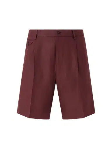 Dolce & Gabbana Maiolica Corallo Straight-Leg Pleated Linen Shorts - Men | Thumbnail 1 Dolce & Gabbana Maiolica Corallo Straight-Leg Pleated Linen Shorts - Men | Thumbnail 1