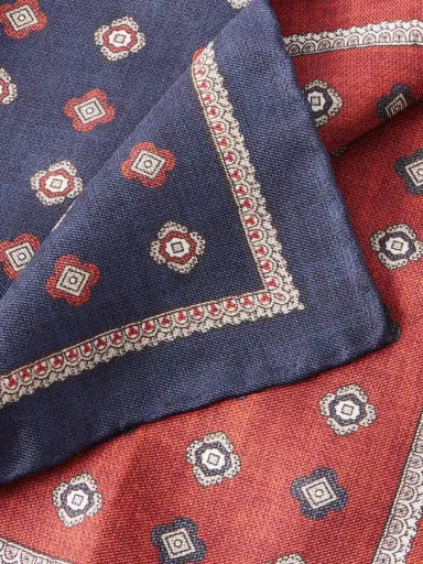 Brunello Cucinelli Printed Silk Pocket Square - Men | Thumbnail 4 Brunello Cucinelli Printed Silk Pocket Square - Men | Thumbnail 4