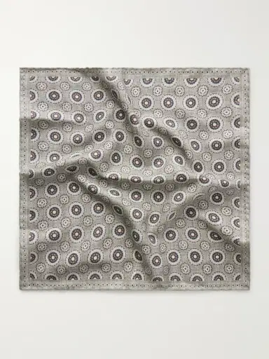 Brunello Cucinelli Printed Silk Pocket Square - Men | Thumbnail 3