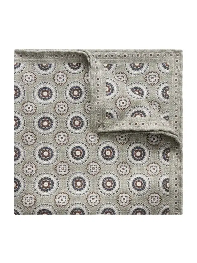 Brunello Cucinelli Printed Silk Pocket Square - Men