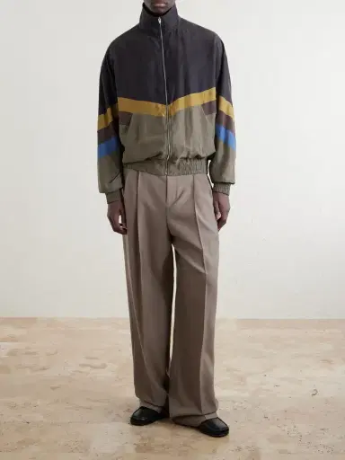Valentino Garavani Silk Striped Zip-Up Jacket - Men | Thumbnail 2