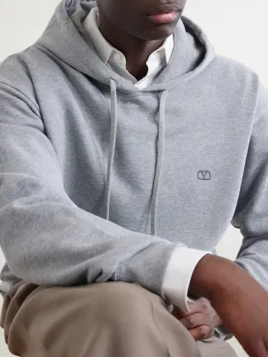 Valentino Garavani Vlogo Signature Cotton Hoodie - Men | Thumbnail 5
