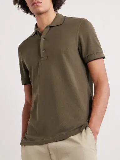 Tom Ford Slim-Fit Lyocell-Piqué Polo Shirt - Men | Thumbnail 3